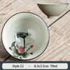 1PCS Chinese Traditional Ceramic Cone Teacup Anti Scaling Handmade Flowers Porcelain Tea Bowl Travel Meditation Cup Tea Set 70ml
