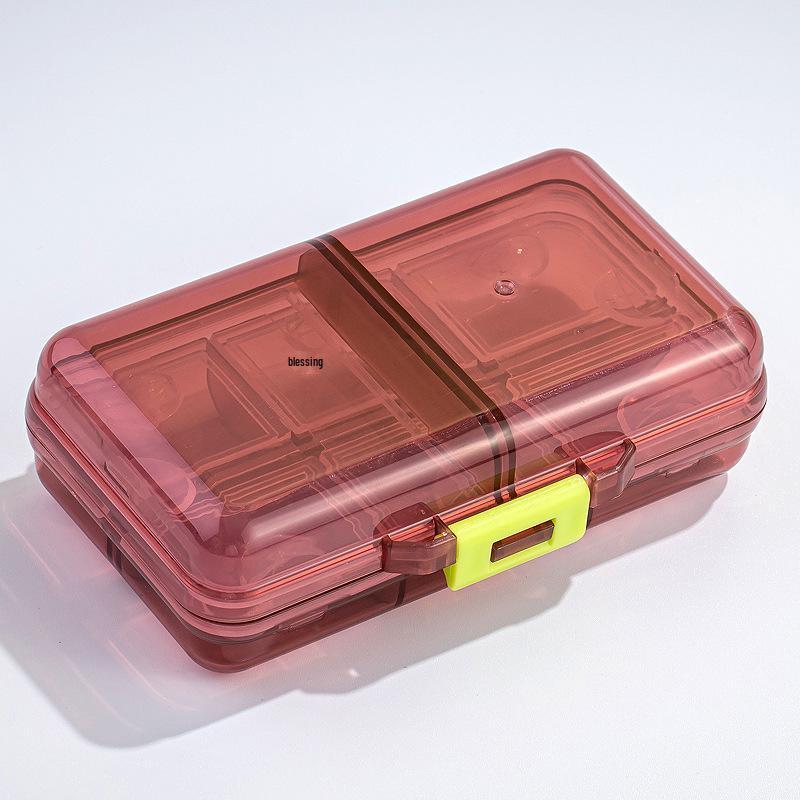 Portable Weekly Pill Organizer Box with 8 Compartments for 3x Daily Medication