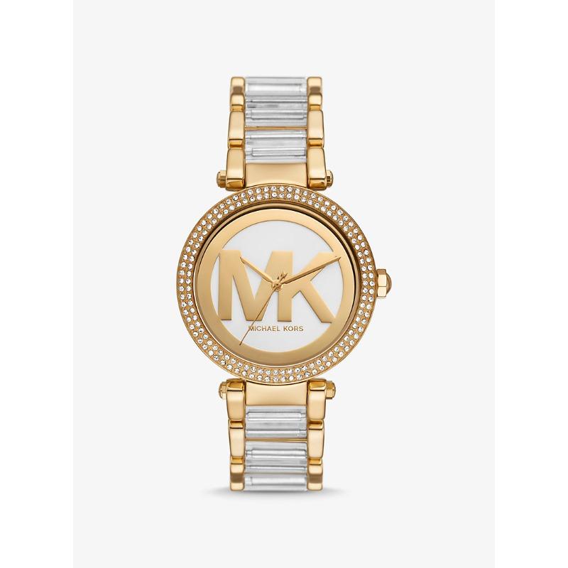 Женские часы Michael Kors Parker с паве, золотистый тон, ацетат MKO1066 золотой
