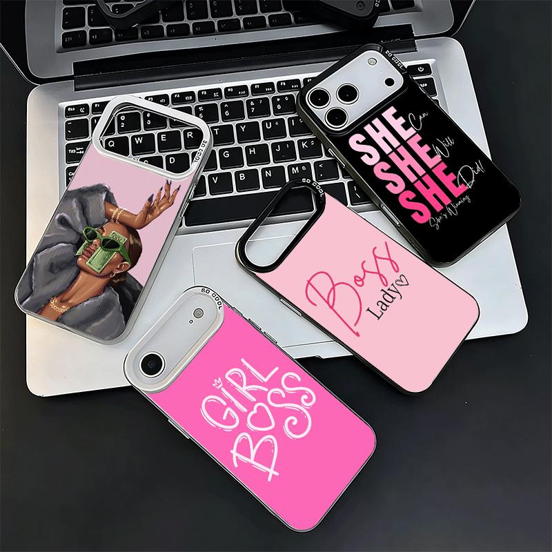 Girl Boss Lady Pink Soft Phone Case for iPhone 15 16 17 Pro Max 17Air 16E 14 Plus 13 12 Mini Shockproof Cover Back Shell