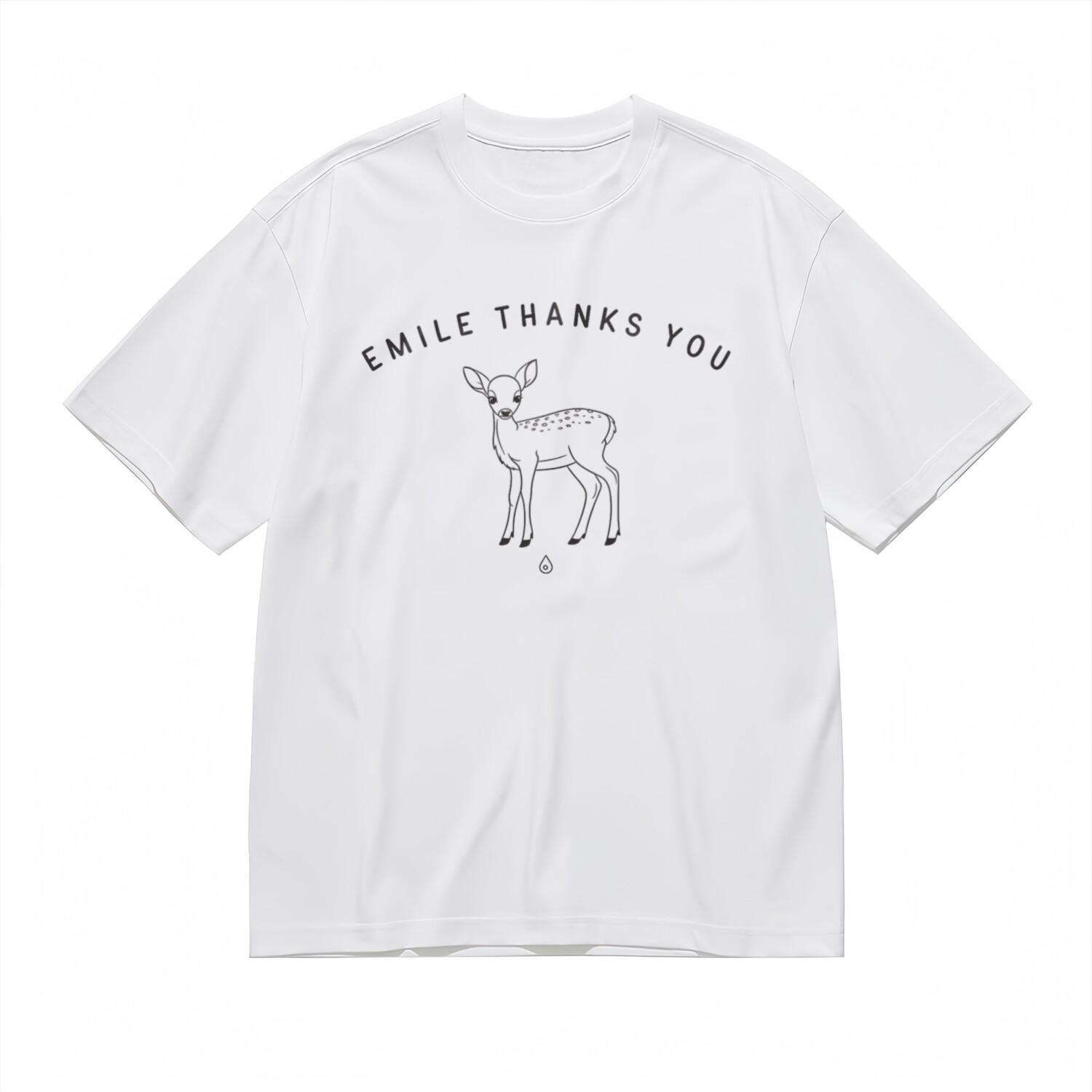 Women s Trend Slight Stretch Comfy Classic T-Shirt Mens Womens Tees Top Emile Thank You Design Tee S