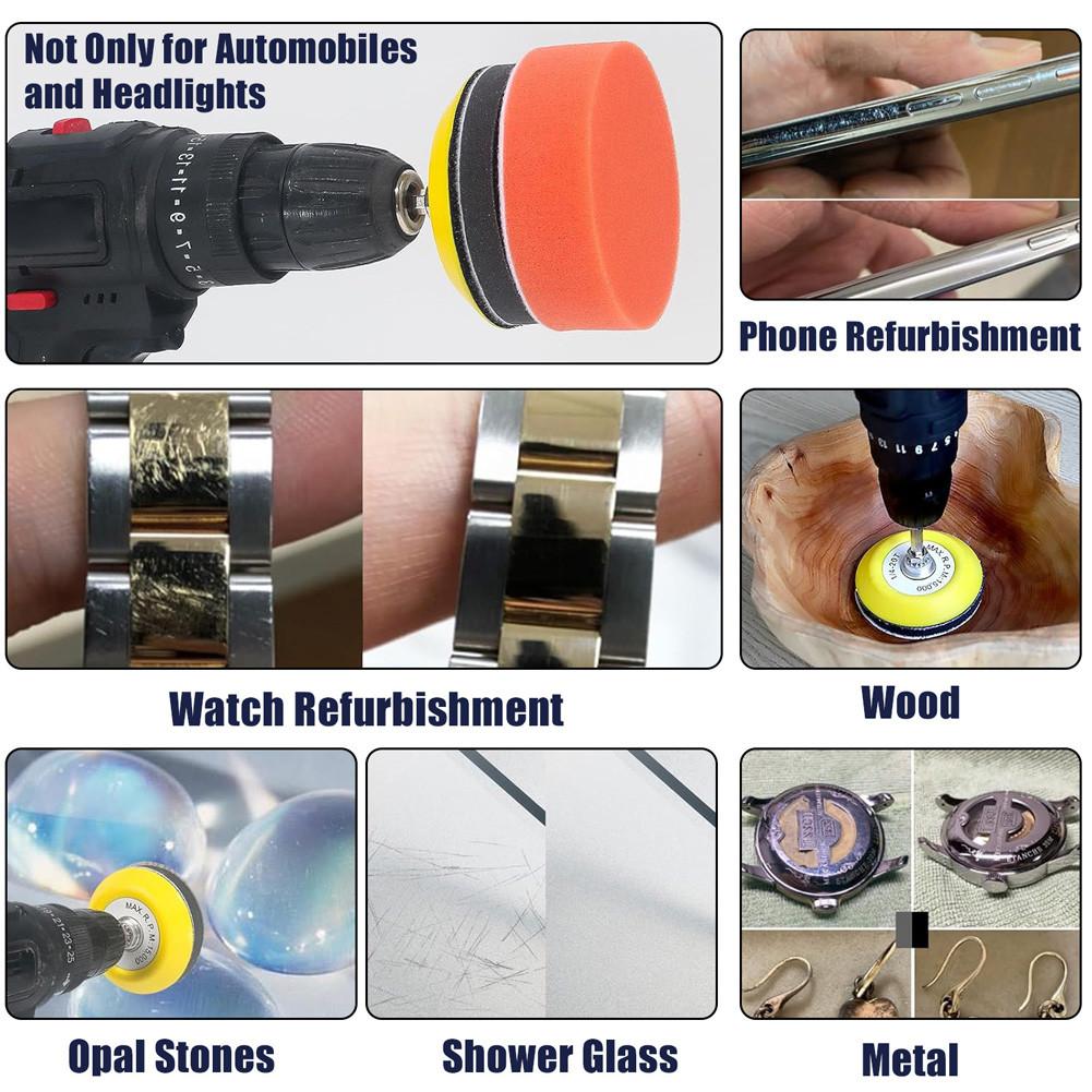 133 PCS 3 Inch Sanding Disc Drill Polishing Kit,60-10000 Grits Sandpaper Buffing Pads with Hook and Loop Sanding Discs