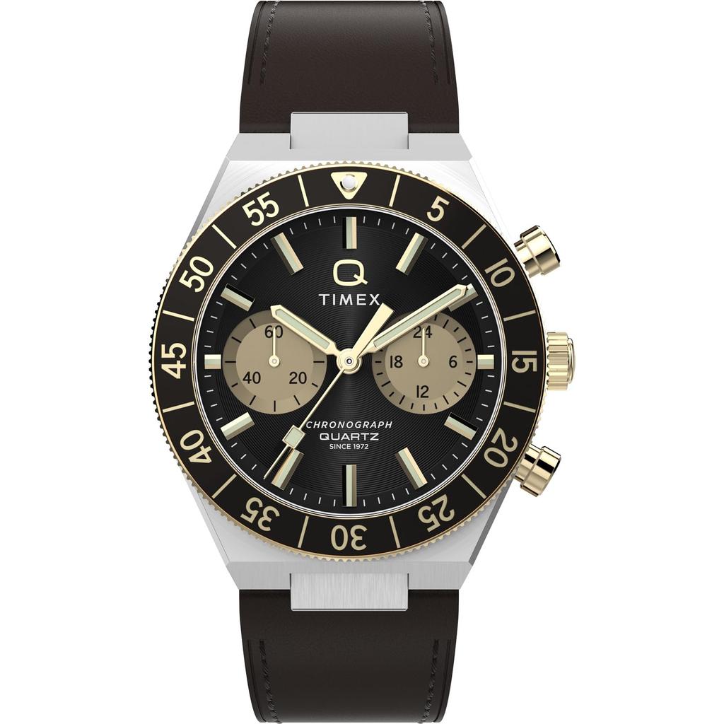 TIMEX Q x Continental Chrono Watch Quartz 100M Water Resistant Mineral Glass Black Dial TW2Y56000 Men's