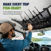Overhead Car Rod Storage Net with Mesh Ceiling Panel, Strap Mount Rack for Vehicle Rod Transport, Cabin Order, and Fishing Travel Use, 80 x 55 cm