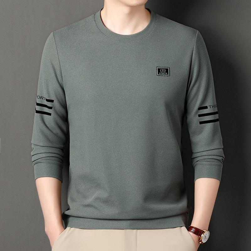 Весна и осень Новый стиль Круглый вырез Длинный рукав Футболка Нижняя рубашка Свободная — фото 10