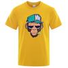 Cotton Tops Smoking Monkey Cartoons Short Sleeve Men Personality Street T-Shirts Loose Oversized Tees Breathable Soft Clothing