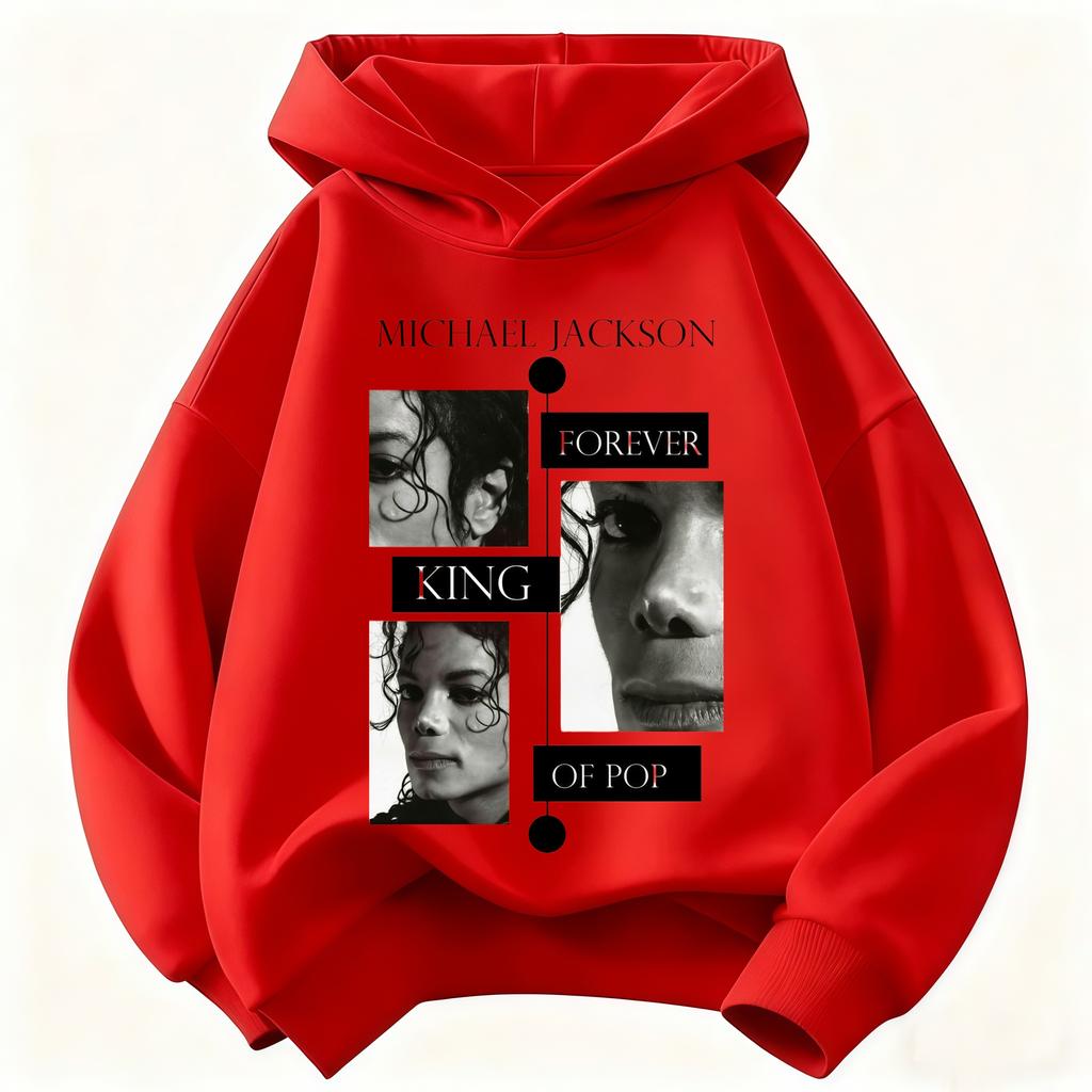 Kinder Hoodie Michael Jackson Koning van de Pop Portret Print Lange Mouwen Sweatshirt Herfst Winter Casual Sport Pullover Tops voor Dagelijkse Buitenactiviteiten