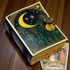 Handmade Leather Moonlight Forest Journal – Mystic Night Sky Design with Deckle Edge Vintage Paper, 5x7” Artisan Notebook 200 Pages
