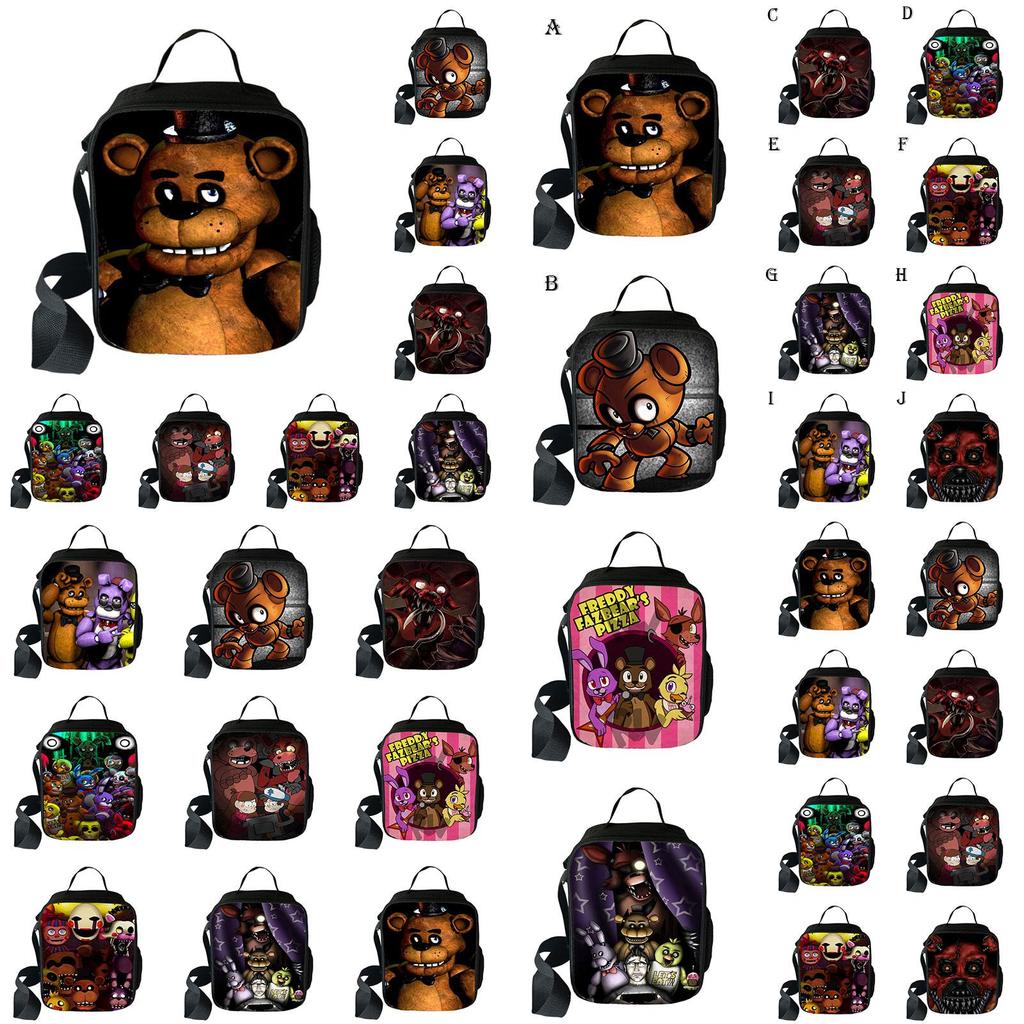 Waterproof Five Nights At Freddy's Lunch Bag With Adjustable Shoulder Strap