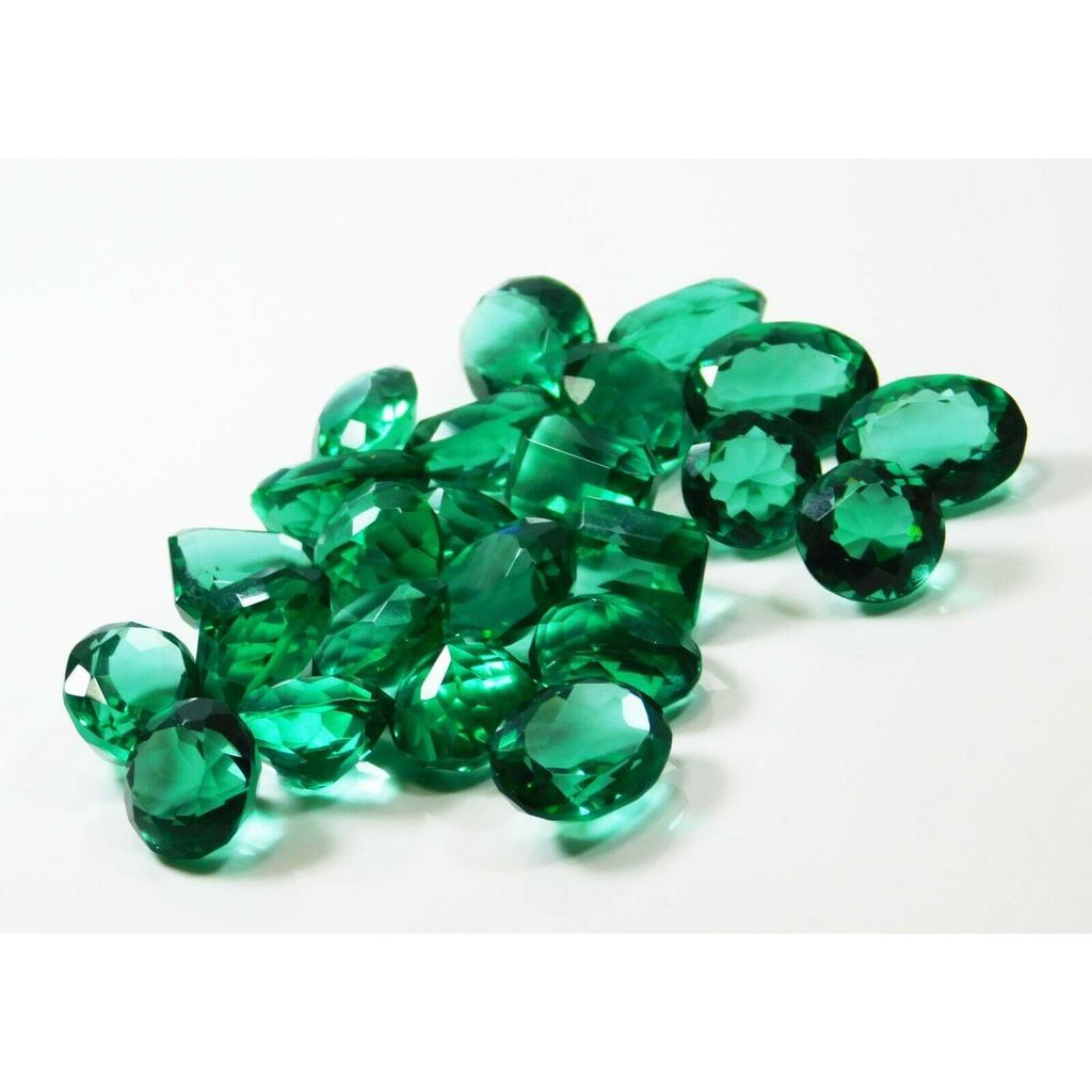 Lab-Created Green Muzo EMERALD 50 Ct Loose Gemstone For Jewelry Making