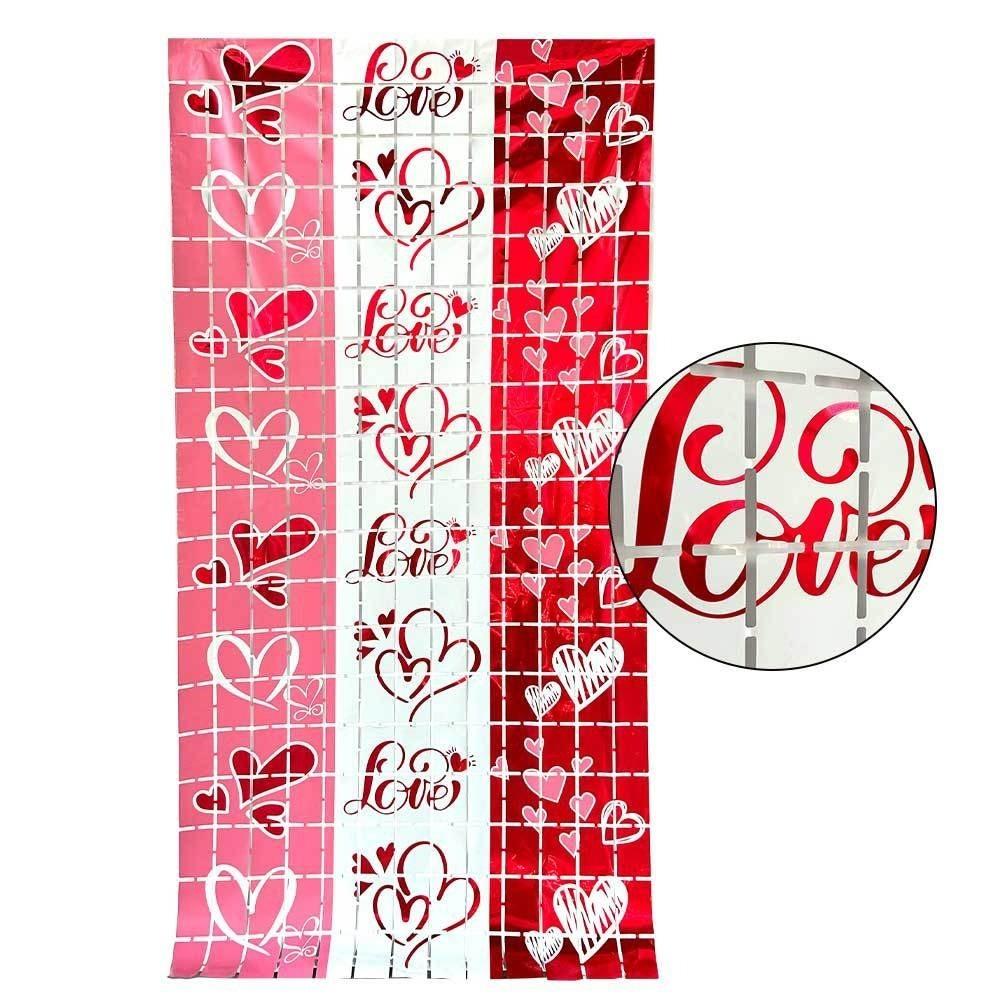 Bowknot Valentine's Day Party Backdrop Love Heart Streamers Hanging Curtains  Birthday Party