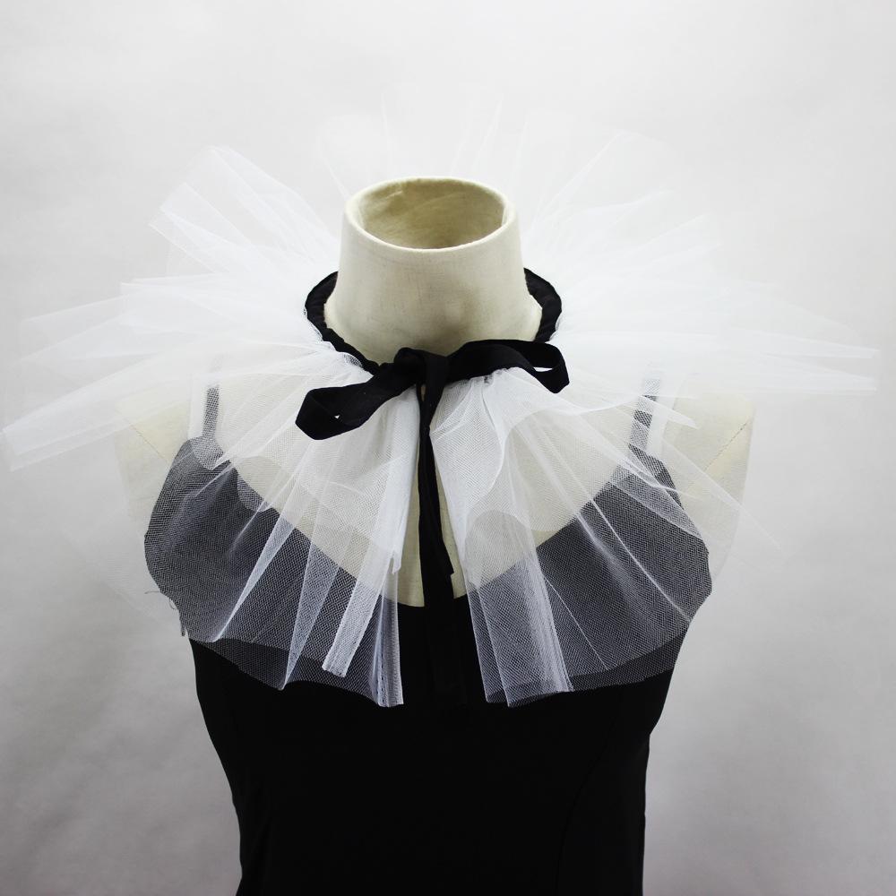 Europäischer und amerikanischer mehrlagiger flauschiger Netz-Falschkragen, viktorianischer Hof-Retro-Falschkragen, dekorativer Kragen