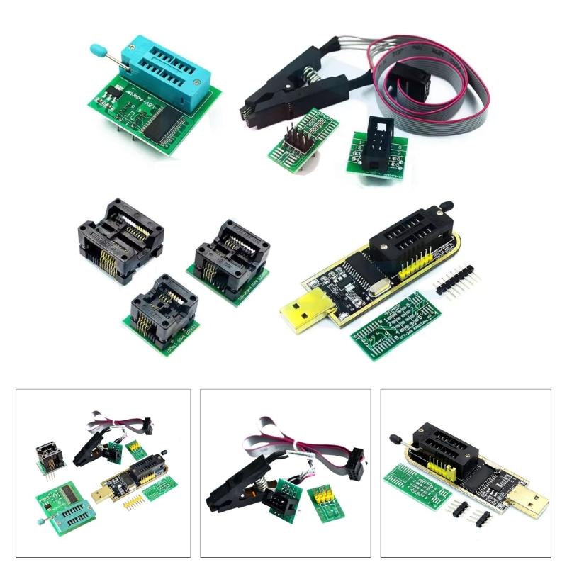 CH341A Programmer Adapter SOIC8 Adapter SOP8 Clip with Cable 1.8V Adapter EEPROM Flash BIOS USB Programmer Adapter Kit