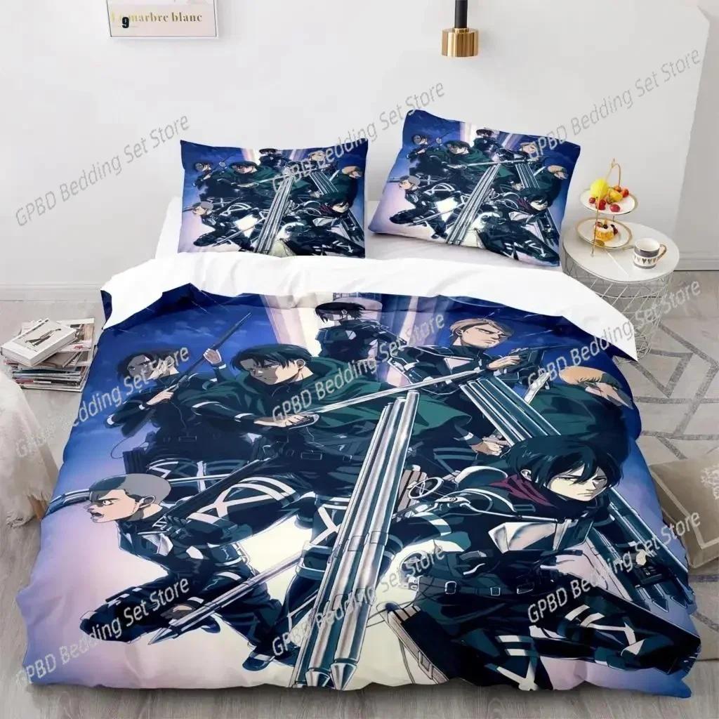 Luxury  New 3D Print Anime Attack On Titan Bedding Set Single Twin Full Queen King Size Bedding Set Duvet cover Sets Home