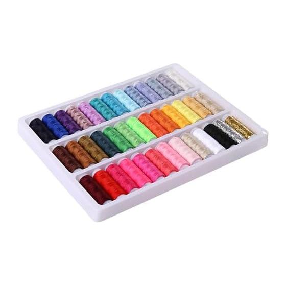 LIHAO Hand-stitched 100% Polyester Stock Sewing Thread 39 Color Set Sewing Handicraft Embroidery Thread Approx. 200 Meters