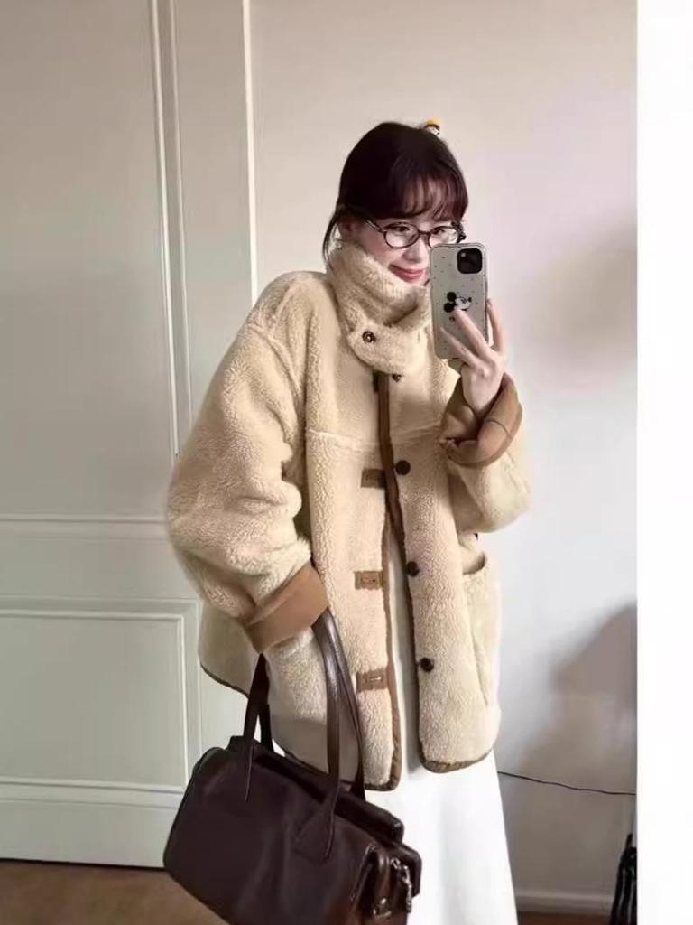 Reversible Women's Eco-Friendly Faux Fur Lambswool Winter Coat