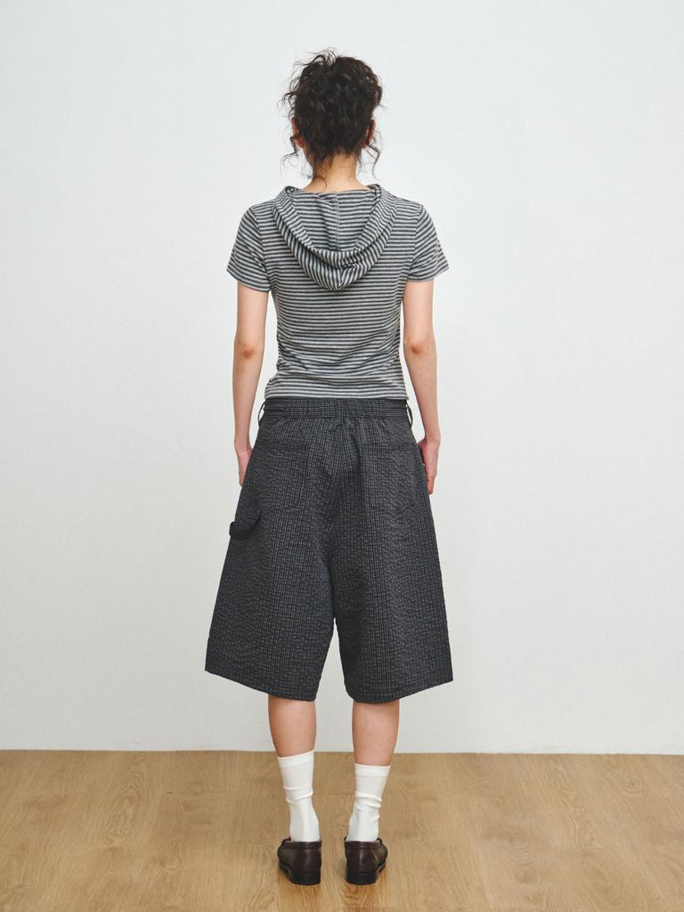 Peullijeupeulojegteu Grid Check Bermuda Pants, Black