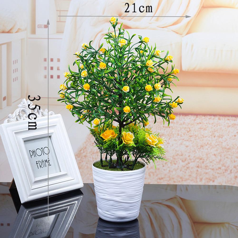 

Simulation Flower Potted Living Room Home Decoration Dining Table Tv Cabinet Tea Table Bonsai yellow
