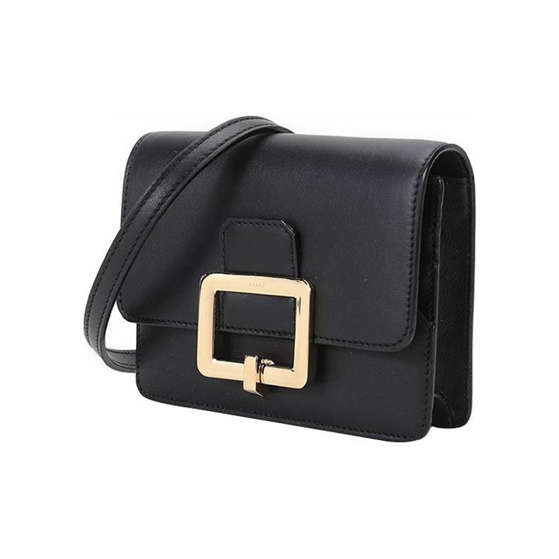 Bally Solid Color Vintage Square Buckle Flap Leather Envelope Clutch Shoulder Crossbody Mini Women bags Black 6237076
