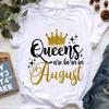 Stylish Pop Queen's Birthday Women's Printed Base Shirt Summer Fashion Top Polyester Fiber Bestseller Trendy Ladies' Outfit