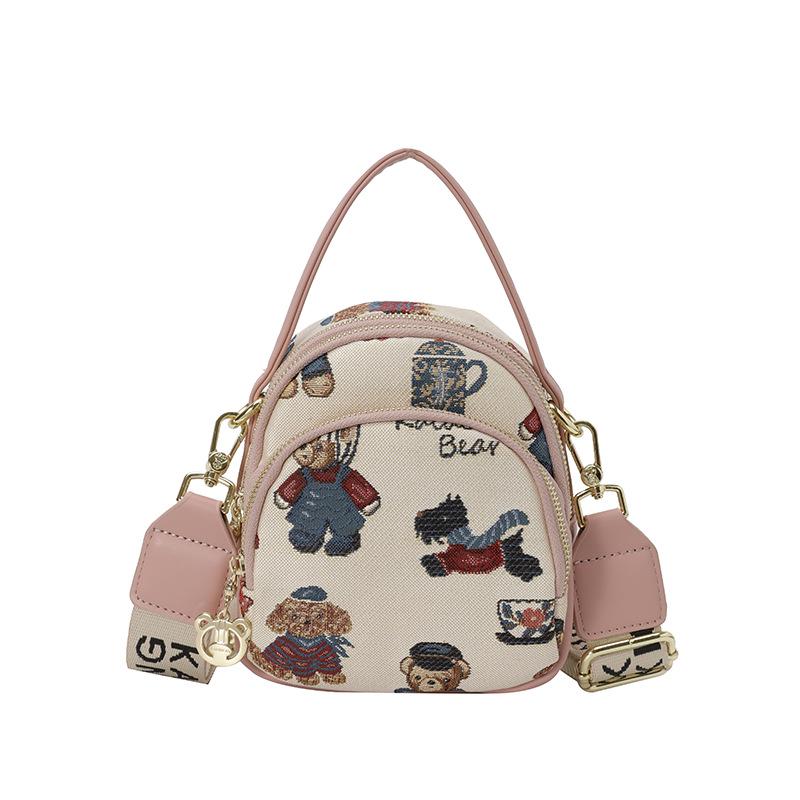 2025 Hello Kitty Women's Cartoon Bear Shoulder Crossbody Phone Bag - Cute, Fashionable, Versatile