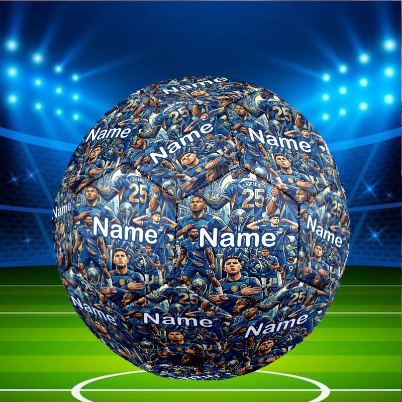 Custom Name Personalized Chelsea Football Club Print Size 5 Soccer Ball Training & Match Football, for Team, Kicking, Gift for Football Enthusiasts