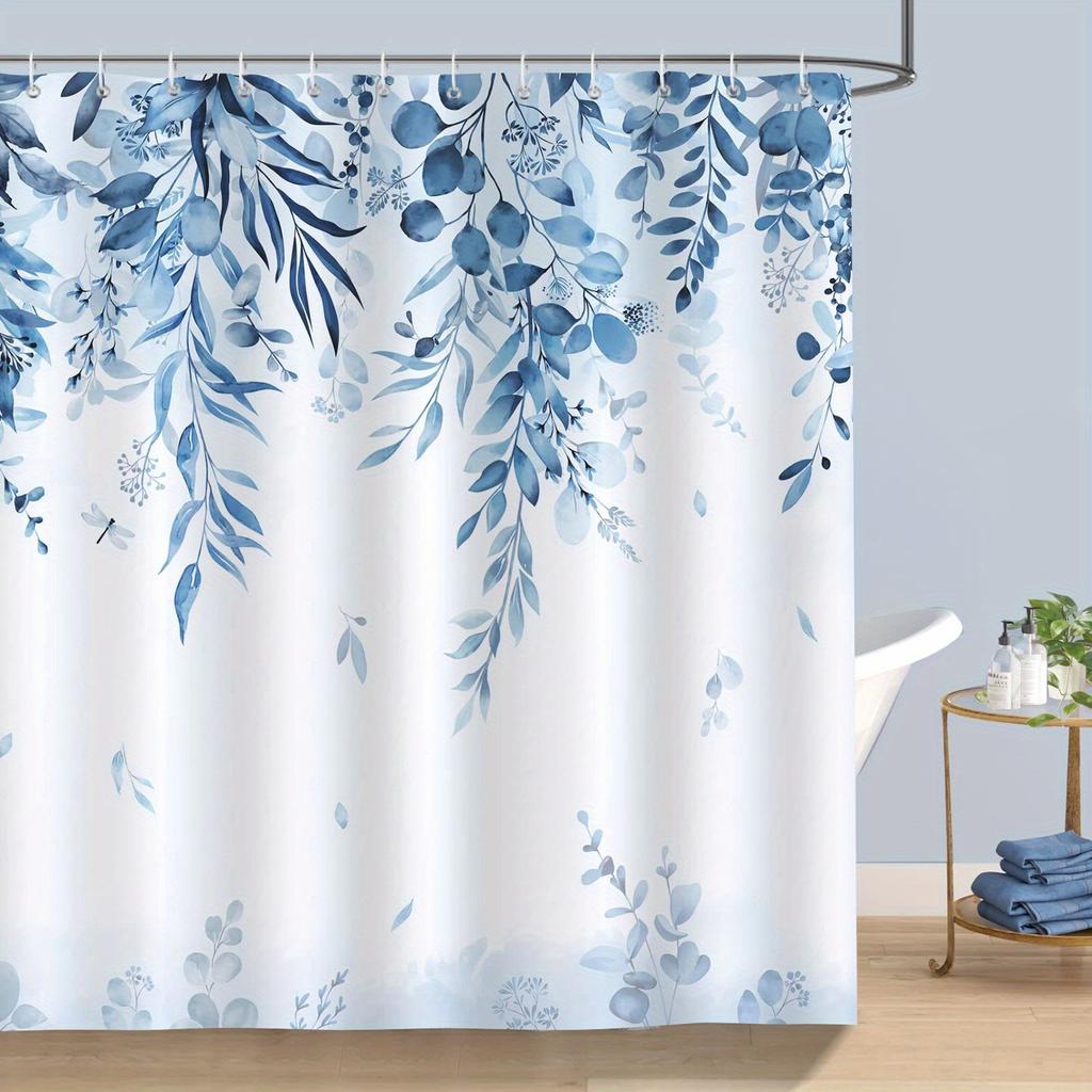 Washable Waterproof Shower Curtain With Hooks Easy Installation Anti-Mildew Cute Simple Design For Home Hotel Dorm Apartment