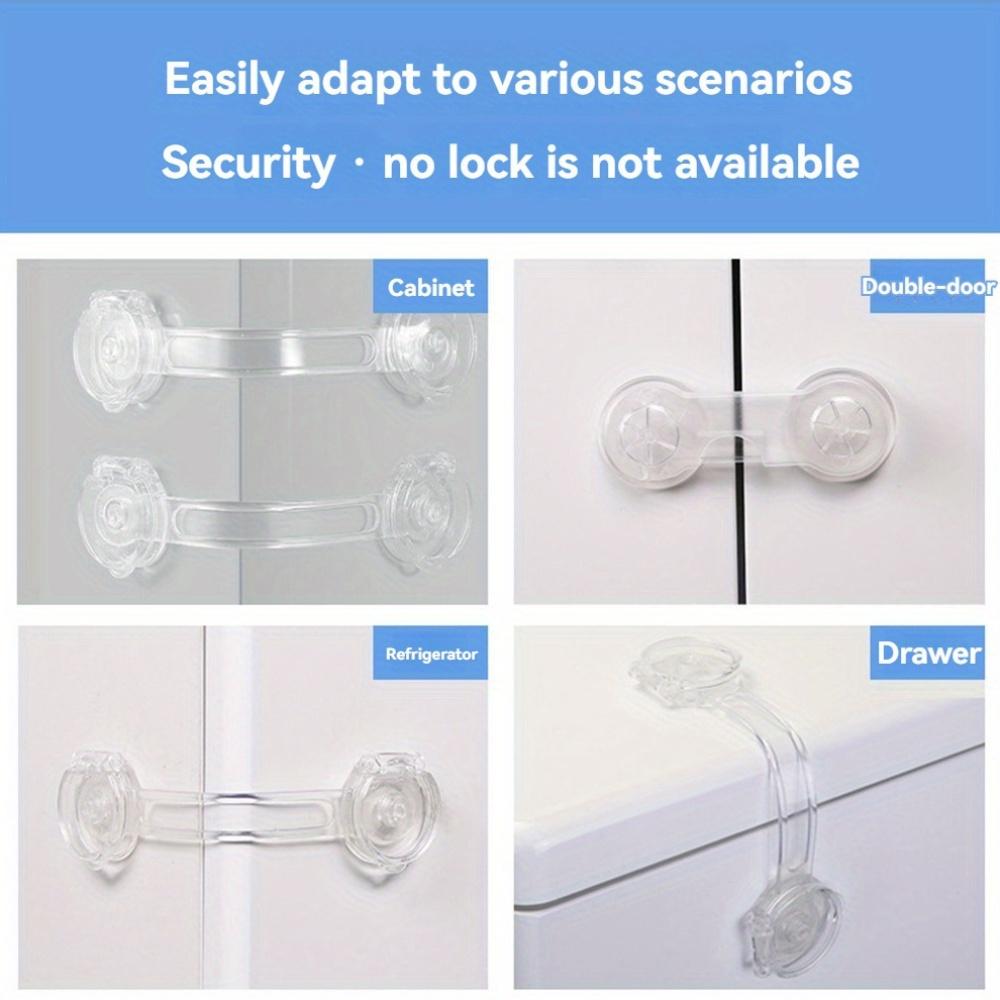 8pcs Transparent Safety Drawer Locks Easy Installation Durable Material Anti Opening and Pinch Protection for Refrigerators