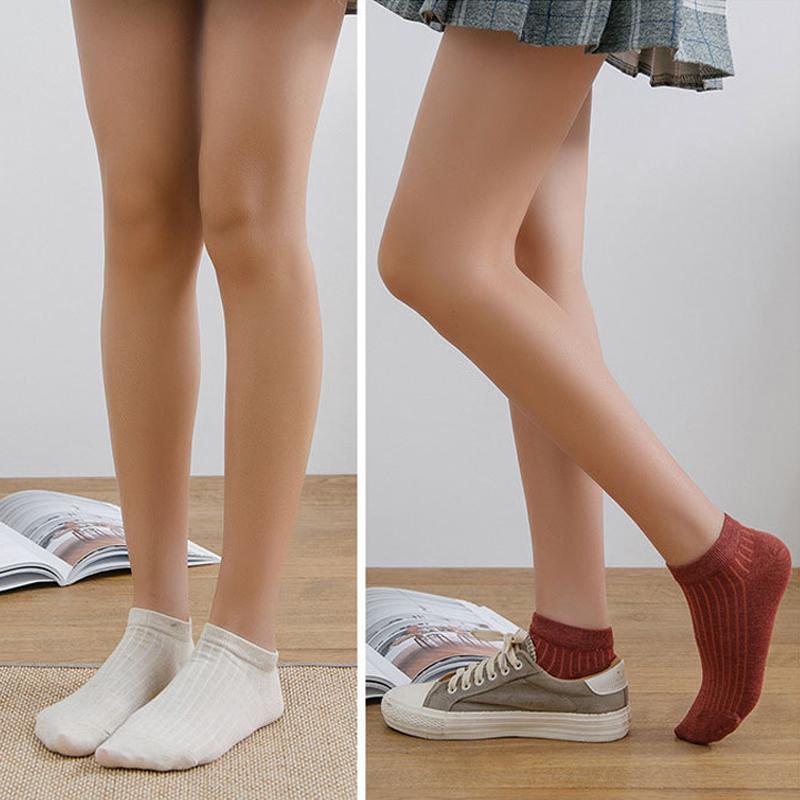 10 Pairs of Spring and Summer Thin Solid Color Casual Sports Short Tube Women's Socks