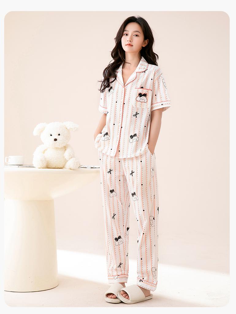 Fenteng [A-class Tencel Lyocell 10A Antibacterial] 26 year spring and summer cool home suit set women's pajamas