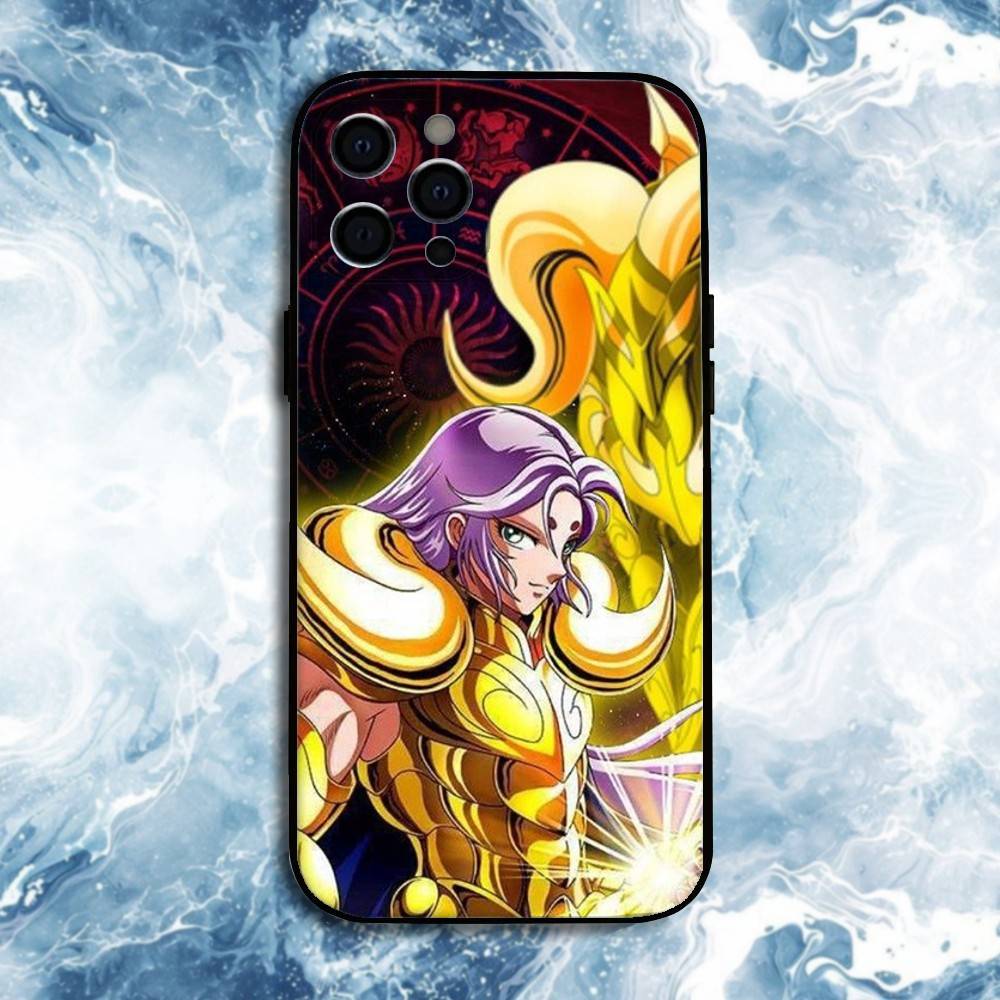 Saint Seiya Knights Of The Zodiac Phone Case For iPhone17,16,15,14,13,12,11 Plus,Pro Max, Soft Silicone Black Cover