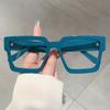 Vintage Square Glasses Women Fashion Oversized Blue Light Blocking Optical Frames Trendy Patchwork Rim Design Eyeglasses
