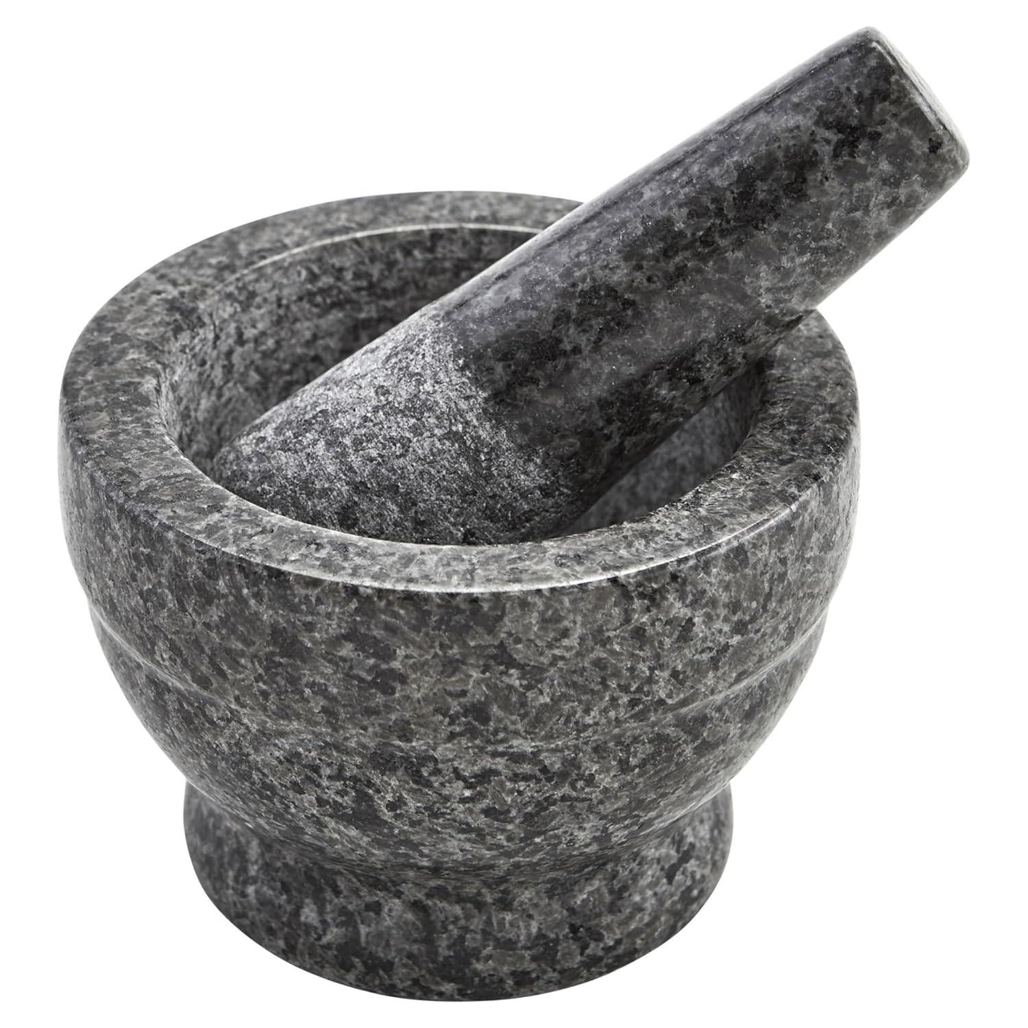 Small Polished Mortar and Pestle, 3.75”, Granite