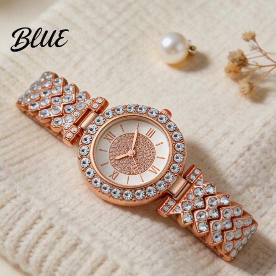 Diamond Accent Women Watch Women's Rhinestone Bracelet Alloy Roman Numerals
