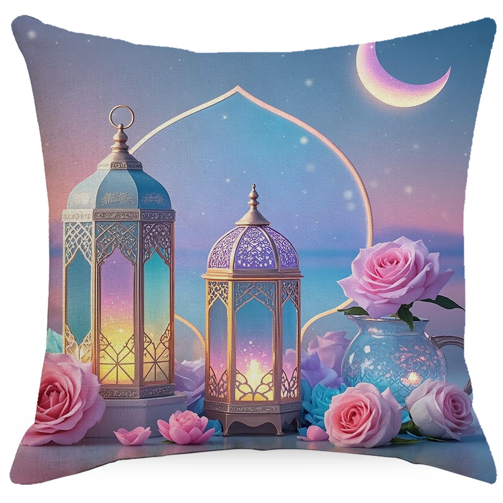 

New Moon Chandelier Flowers Dreamy Folk Line Print Home Living Room Sofa Pillow Cover Premium Durable Quality Useful 45 * 45Cm