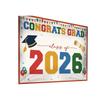 Graduation Party Banner Congrats Grad Class of 2026 Celebration Decoration 180x110cm Durable Fabric Banner for Graduation Events