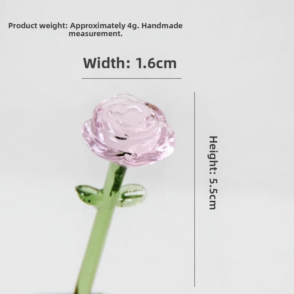 Colored Glaze Glass Flower Bouquet Mini Hand-blown Glass Flower Home Room Decoration