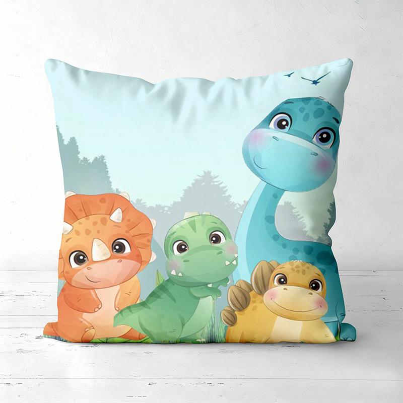 Cute Dinosaur Patterned Throw Pillows for Home Decor Polyester pillowcase, sofa decorative cushion cov Headboard Pillow