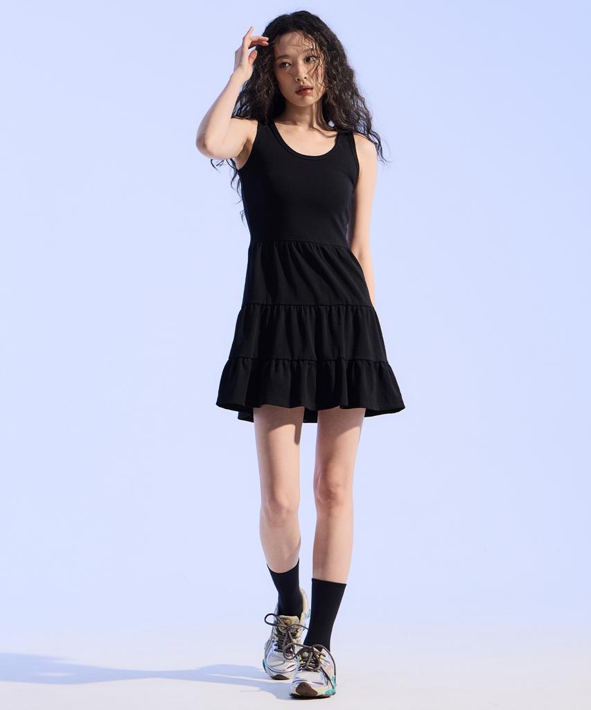 Moa Layered Tank Dress (Black)