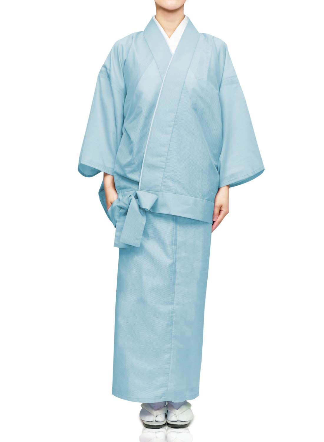 

Стирка в машине Небесный [KYOETSU] кимоно из двух частей, Кома-ро, Шелк, Женский (Л, Синий)