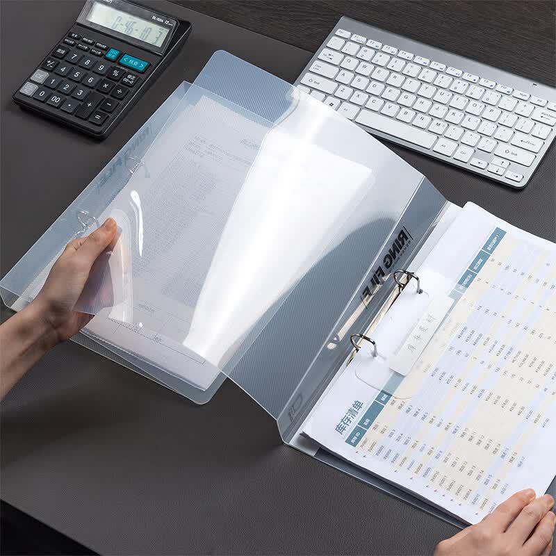 Deli A4 Two-Hole D-Ring Transparent File Folder