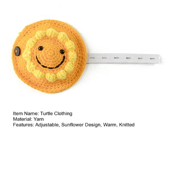 Sunflower Sweater for Turtle Knitted Warm Outfit with Adjustable Strap Winter