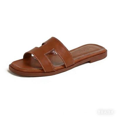 Slippers Women's Outer Wear  New Ins Trendy Summer Sheep Pattern Cool Slippers Fashionable Beach Flat Bottom Versatile Word