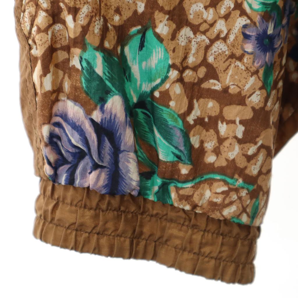 ABVIEN 90s Old Floral Nylon Jacket XL Brown Women Used