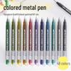 48-Color Glitter Metal Pen for Doodling & Nail Art - Vibrant Blue, High Capacity, Perfect for Students & Artists