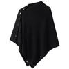 100 Australian Merino Wool Beveled Cape Multi-Functional Gold Buckle Outer Shawl