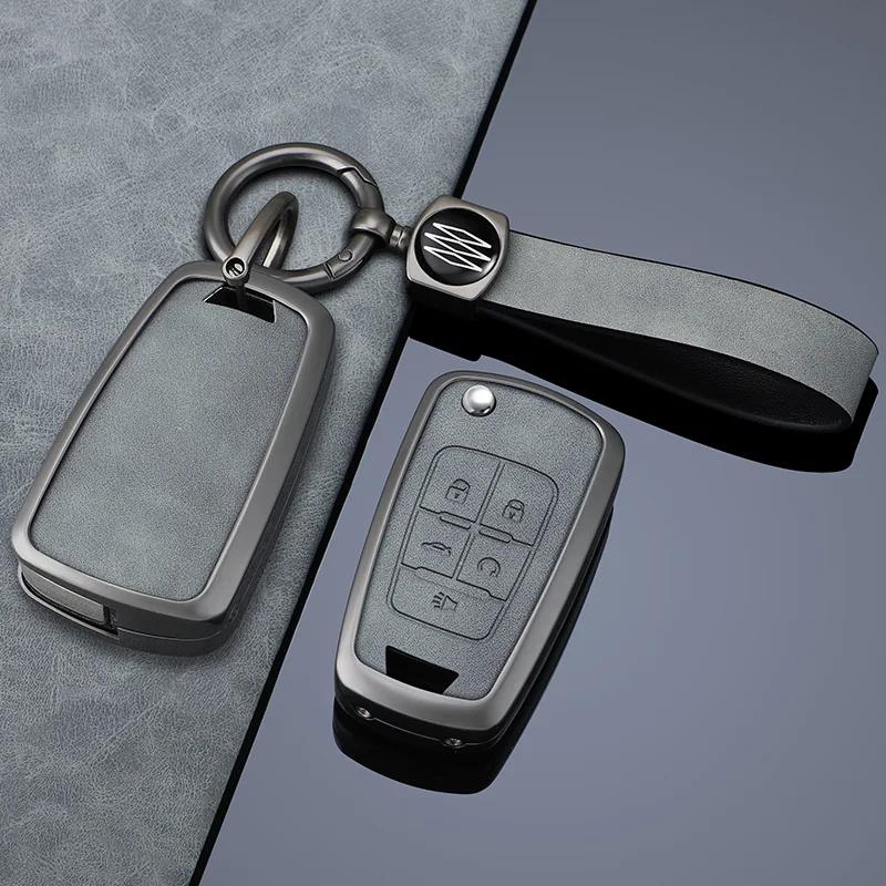Leather Zinc Alloy Car Key Case For Chevrolet Cruze Aveo Trax Sail Malibu Captiva Opel Vauxhall Astra J Corsa Insignia Mokka