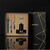 HERO 1802 Fountain Pen Gift Set with 3 Nibs and Ink, Black