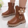 Girls Boots Versatile Flowers Cute Toddler Shoes Breatheable Simple Non-slip Children Fashion Boots