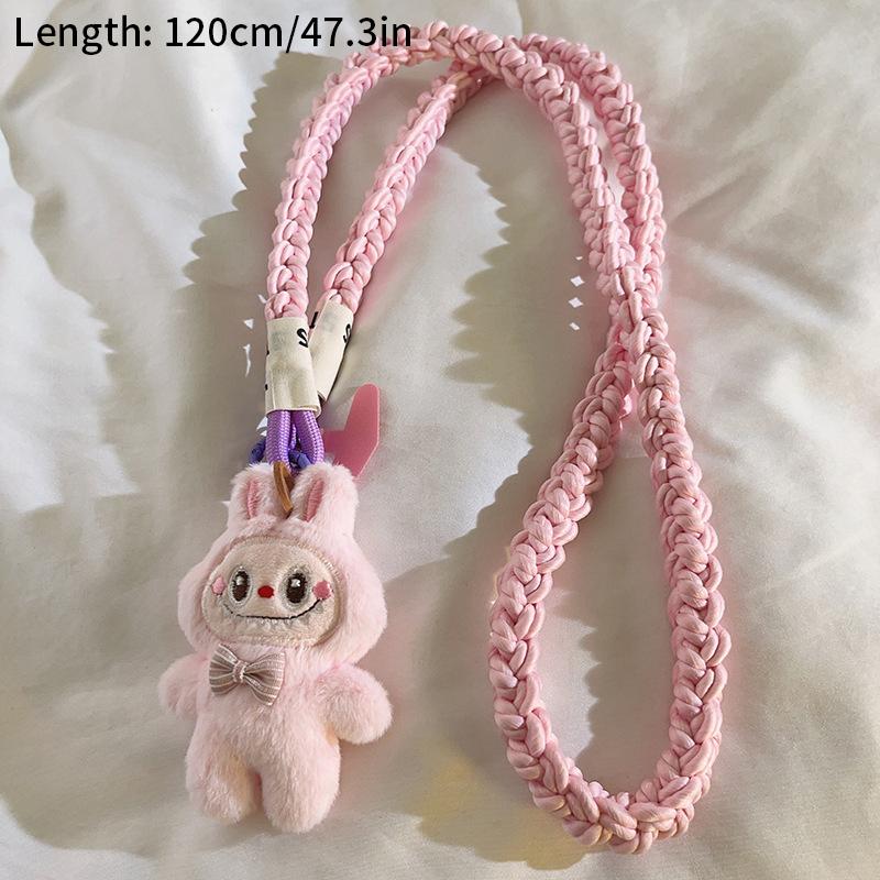 Kawaii Labbubu Phone Strap Long Single Shoulder Cell Phone Lanyard  With Pendant Adjustable Phone Leash  Anti Loss Rope
